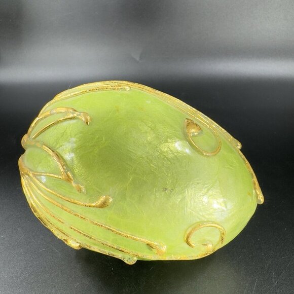 Katherine's Collection Retired Large Egg Green Painted Gold Lines Figurine VTG - Picture 10 of 13